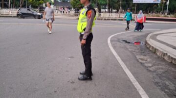 Sat Lantas Polres Pematangsiantar Jaga Dua Simpang Utama, Arus Lalu Lintas Pagi Minggu Terpantau Lancar